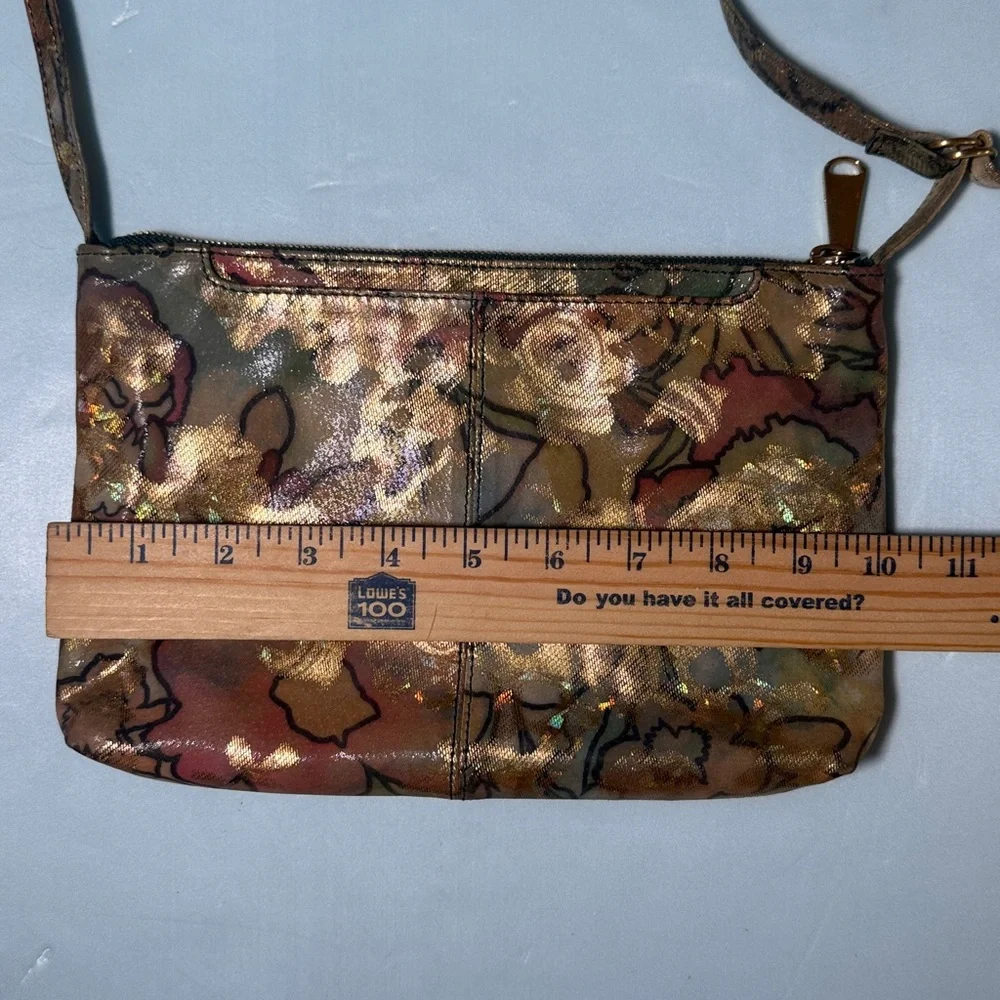 HOBO INTERNATIONAL Metallic Crossbody Purse Mara Bag Watercolor Floral - Picture 6 of 13